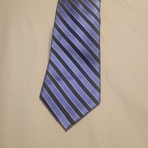 Chaps Navy and Light Blue Striped Tie